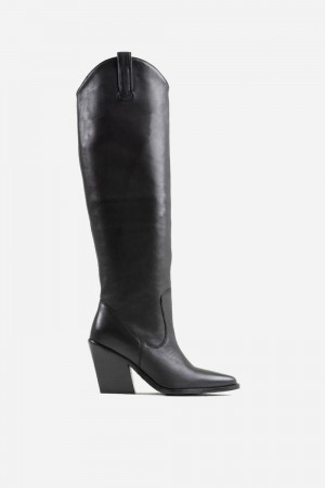 Bottes Cowboy BRONX High Boot New Kole Femme Noir | RGSHE-0614