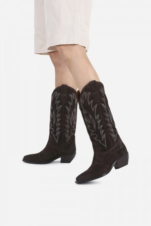 Bottes Cowboy BRONX Kay-si Femme Cafe | XGSJA-0856