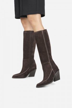 Bottes Cowboy BRONX New-kole Femme Cafe | CTOJH-9875