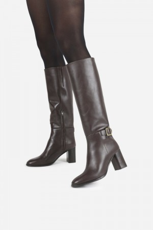 Bottes Hautes BRONX Abb-ey Femme Cafe | NWSRD-9354