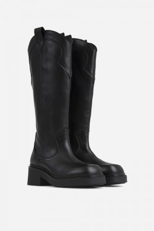 Bottes Hautes BRONX Casual Daff-ey Femme Noir | RYABU-8360