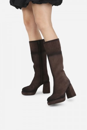 Bottes Hautes BRONX Ginn-y Femme Cafe | BQAGR-3270