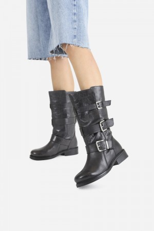 Bottes Hautes BRONX High Boot New-tough Femme Noir | YXJOS-1289