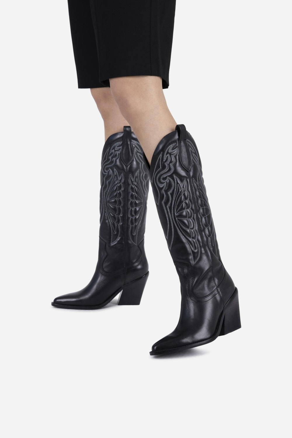 Bottes Cowboy BRONX New-kole Femme Noir Argent | NSYJX-2847