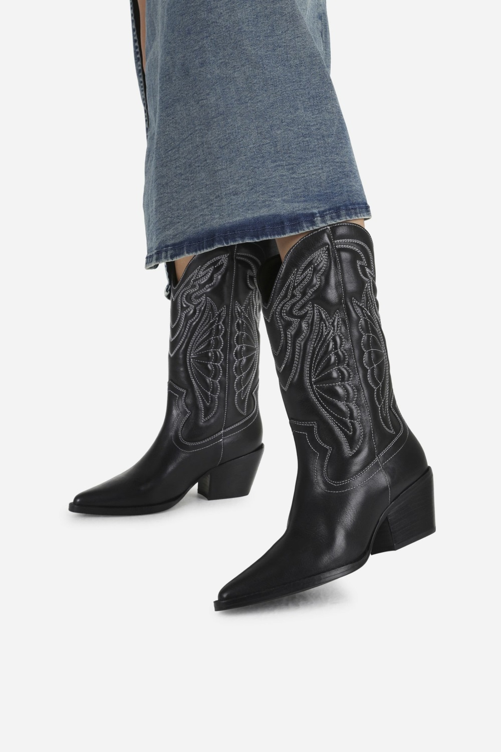 Bottes Cowboy BRONX Western Jukeson Femme Noir | GIFYC-8136