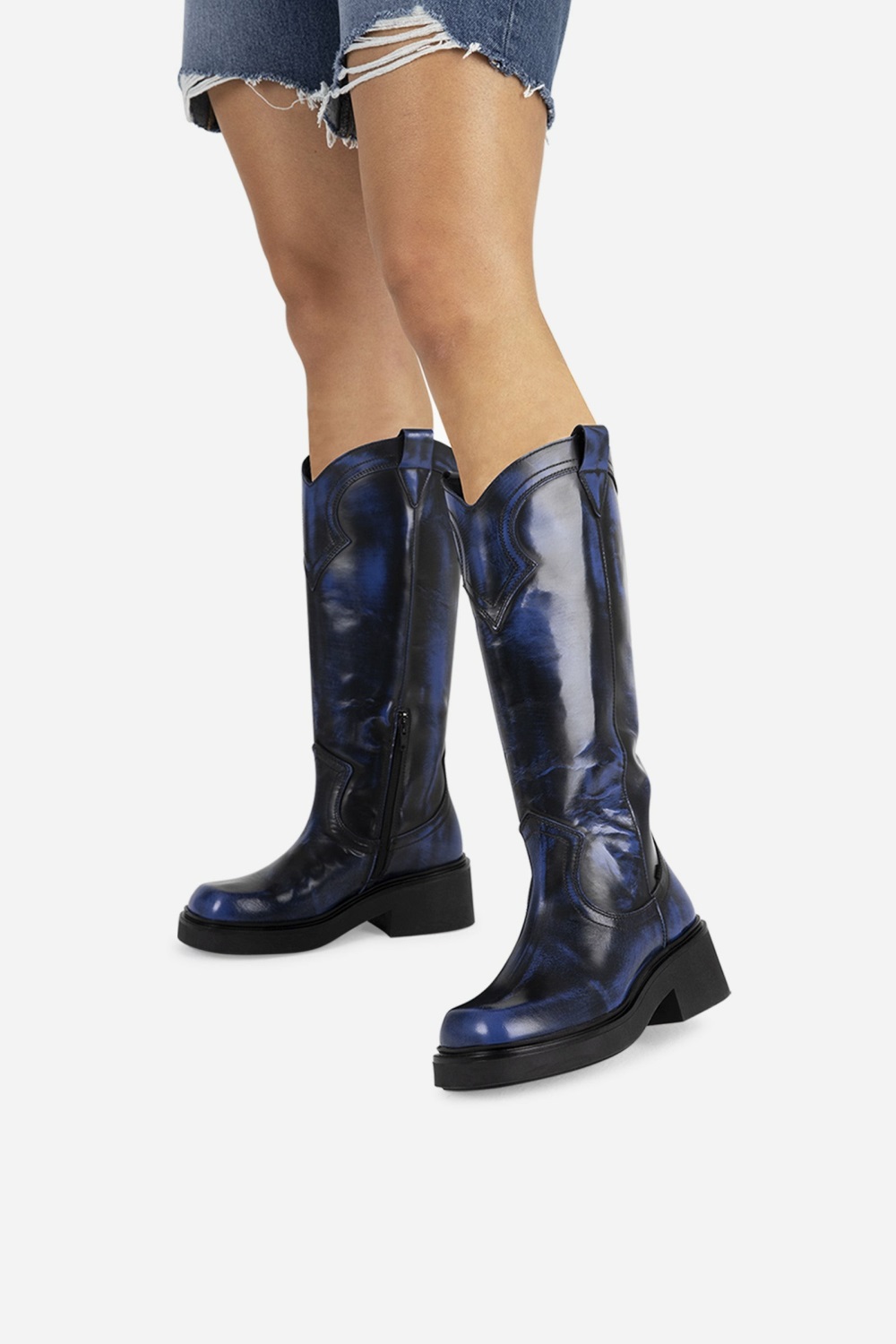 Bottes Hautes BRONX Daff-ey Femme Noir Bleu | HAQIZ-2580